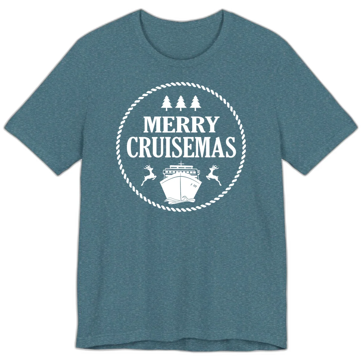 Merry Cruisemas Premium T-Shirt in Heather Deep Teal