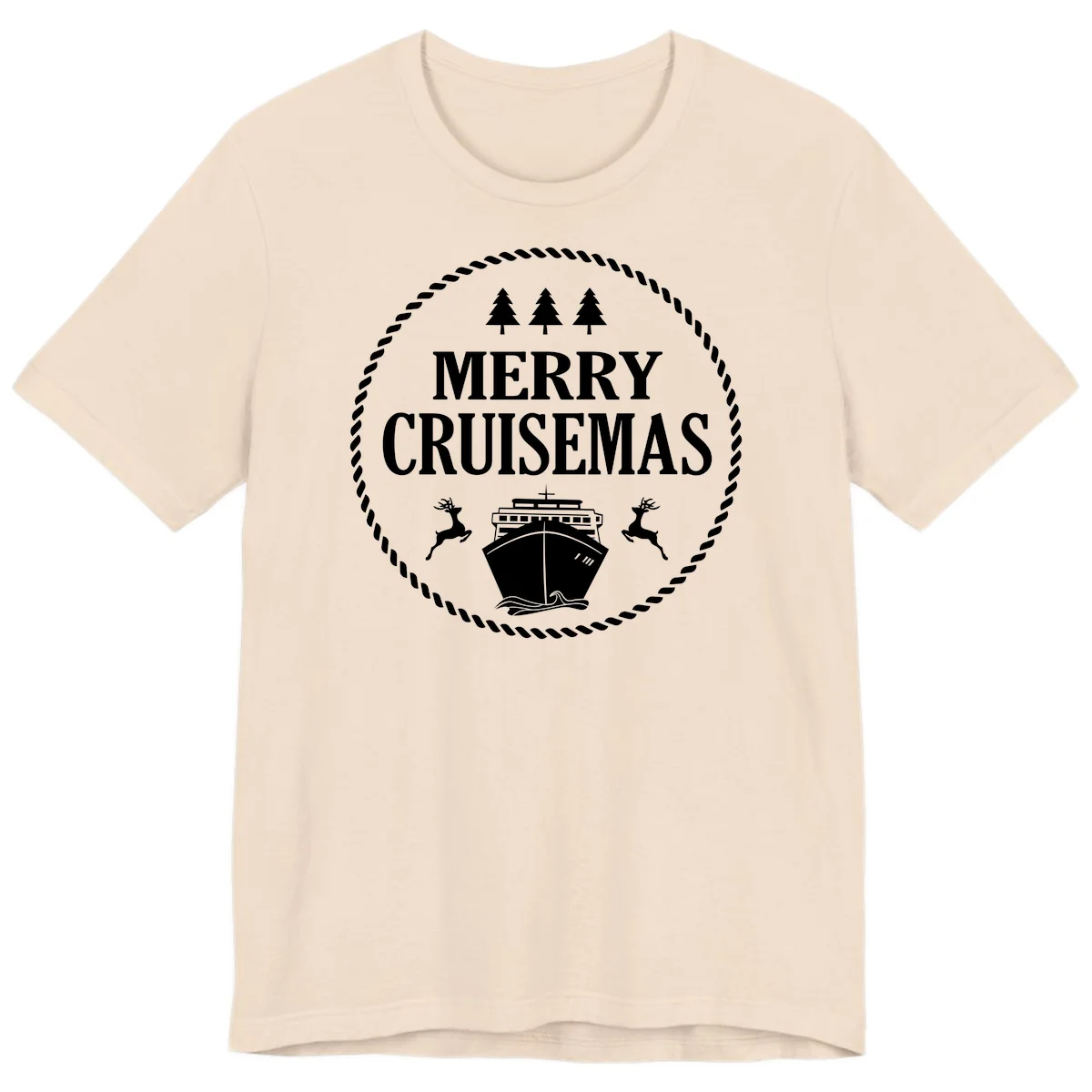 Merry Cruisemas Premium T-Shirt in Soft Cream