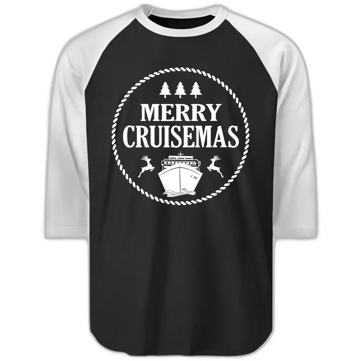 Merry Cruisemas Raglan 3/4 in Black White