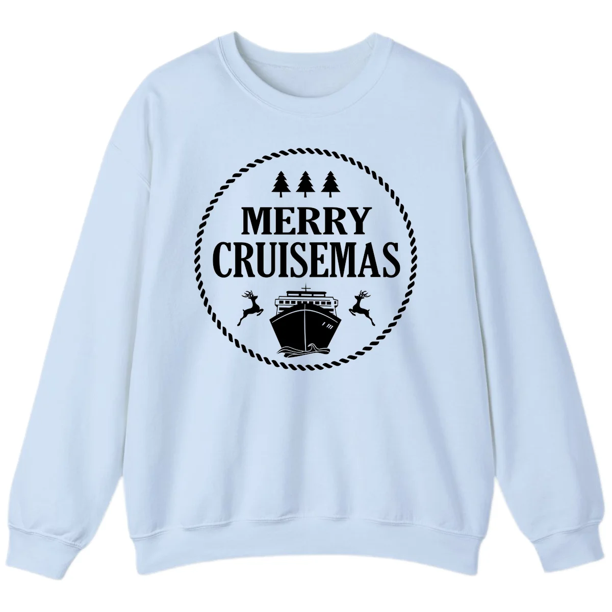 Merry Cruisemas Sweatshirt in Light Blue