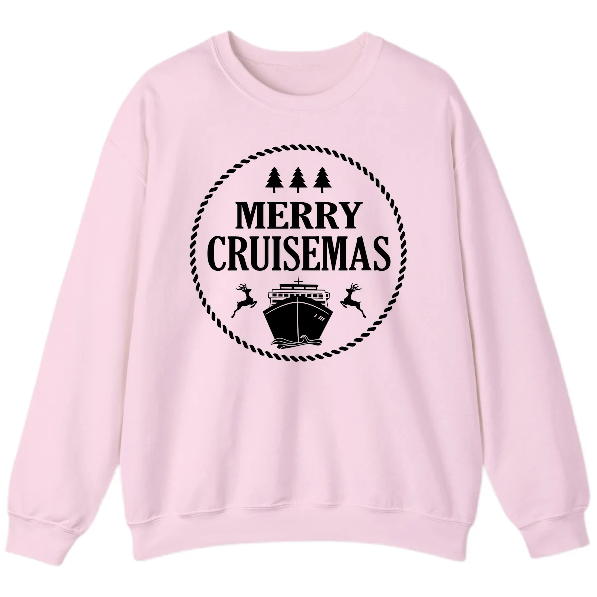 Merry Cruisemas Sweatshirt in Light Pink