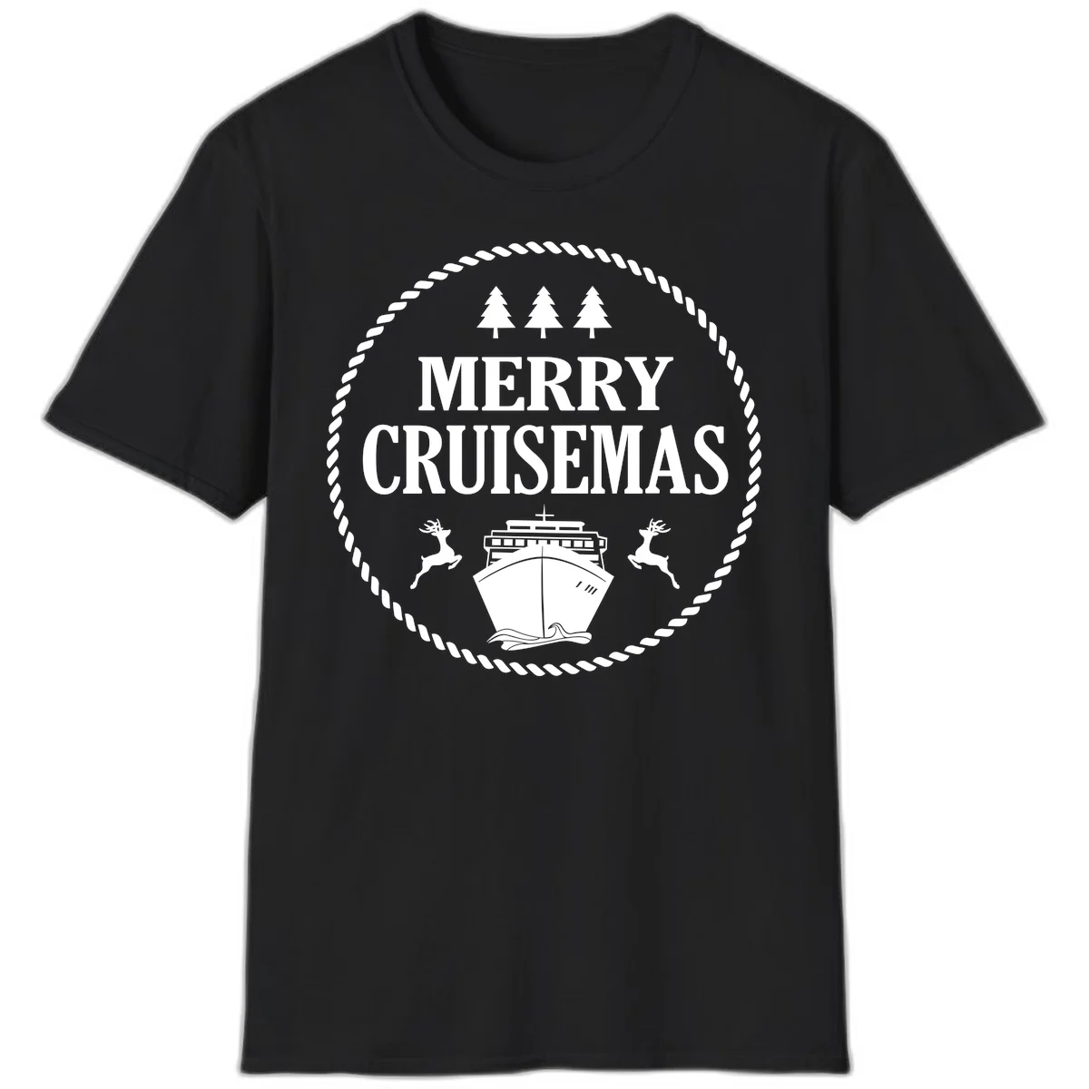 Merry Cruisemas T-Shirt in Black
