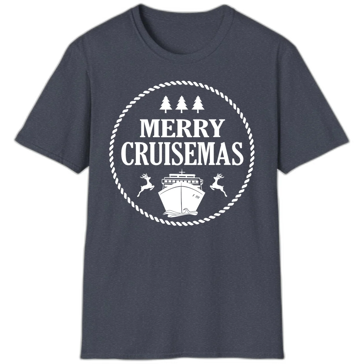Merry Cruisemas T-Shirt in Heather Navy