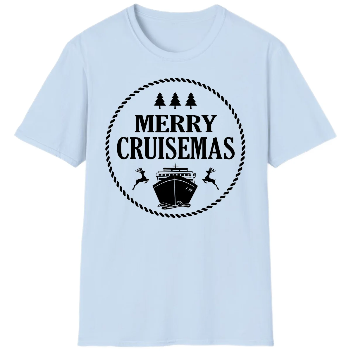 Merry Cruisemas T-Shirt in Light Blue