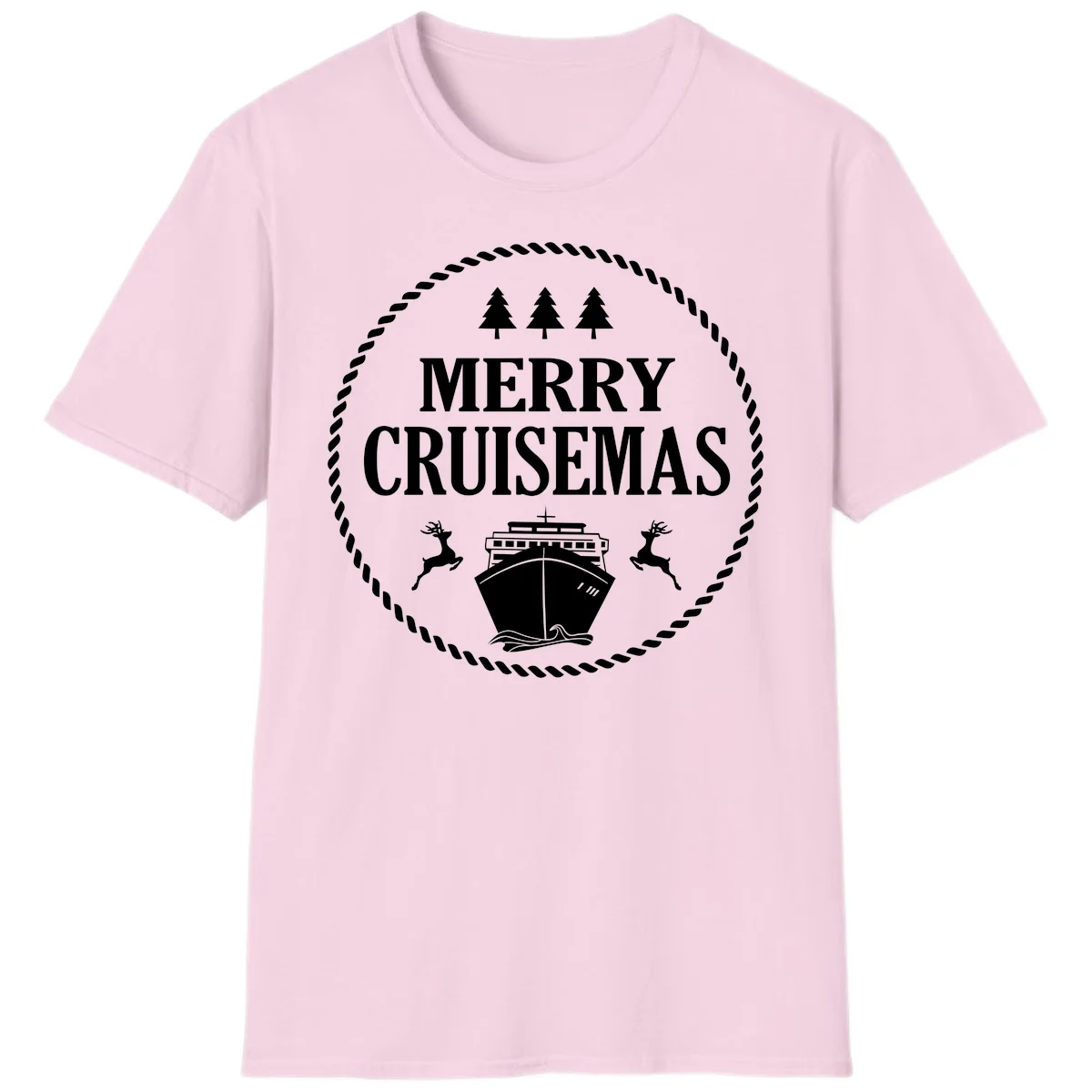 Merry Cruisemas T-Shirt in Light Pink