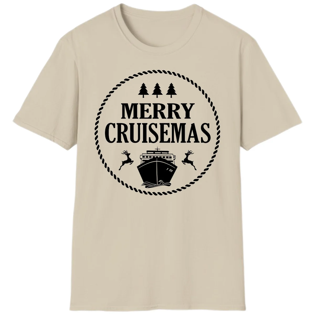 Merry Cruisemas T-Shirt in Sand