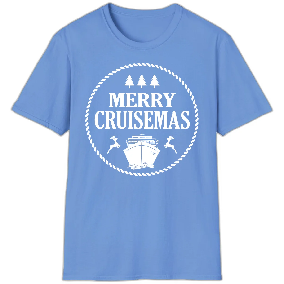Merry Cruisemas T-Shirt in Carolina Blue