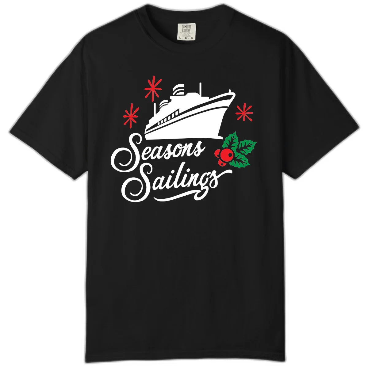 Seasons Sailings Cruise Holiday Comfort Color in Black