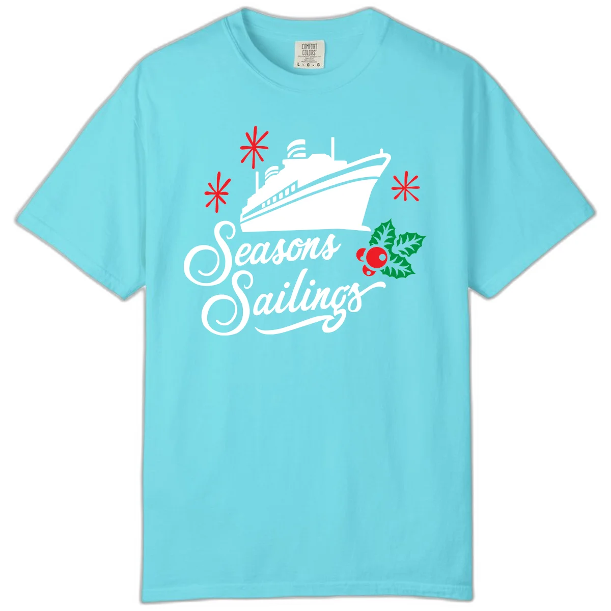 Seasons Sailings Cruise Holiday Comfort Color in Lagoon Blue