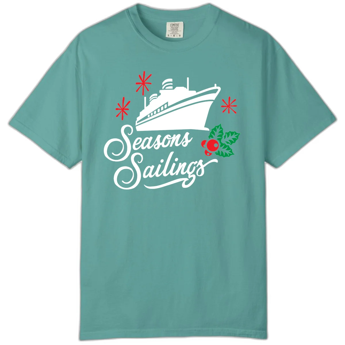 Seasons Sailings Cruise Holiday Comfort Color in Seafoam