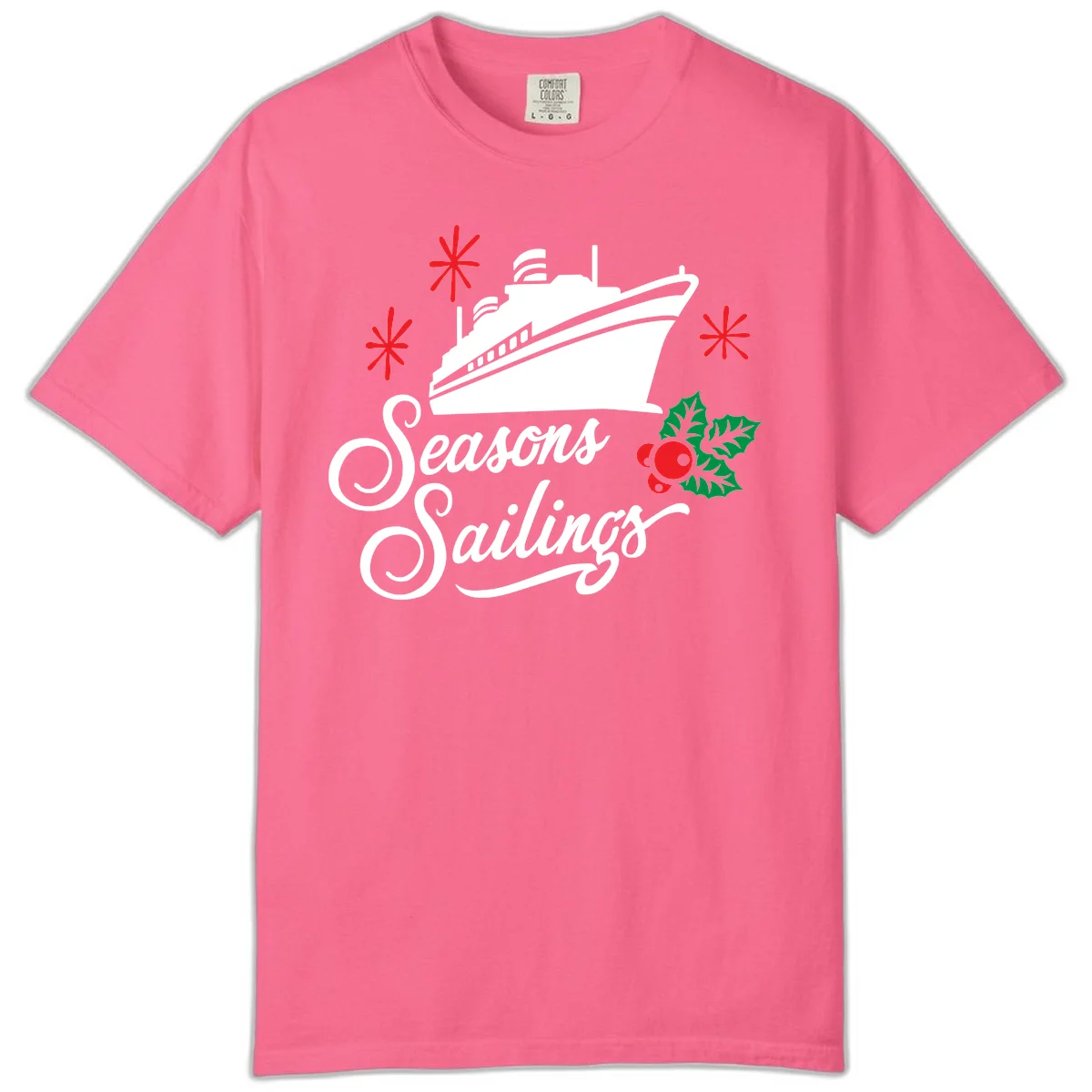 Seasons Sailings Cruise Holiday Comfort Color in Crunchberry