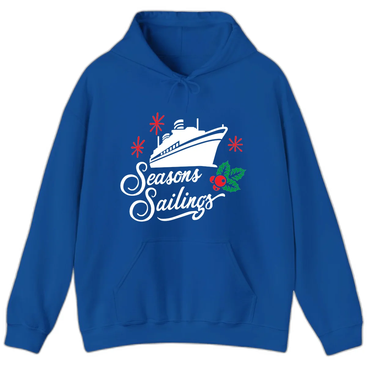 Seasons Sailings Cruise Holiday Hoodie in Royal