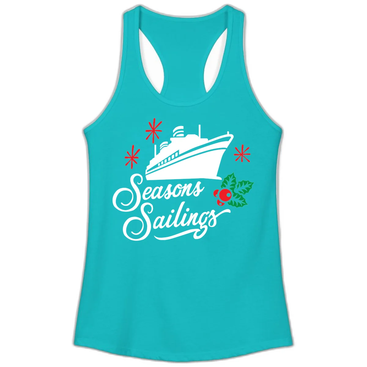 Seasons Sailings Cruise Holiday Ladies Tank in Tahiti Blue