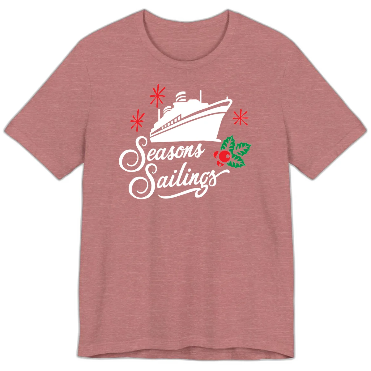 Seasons Sailings Cruise Holiday Premium T-Shirt in Heather Mauve