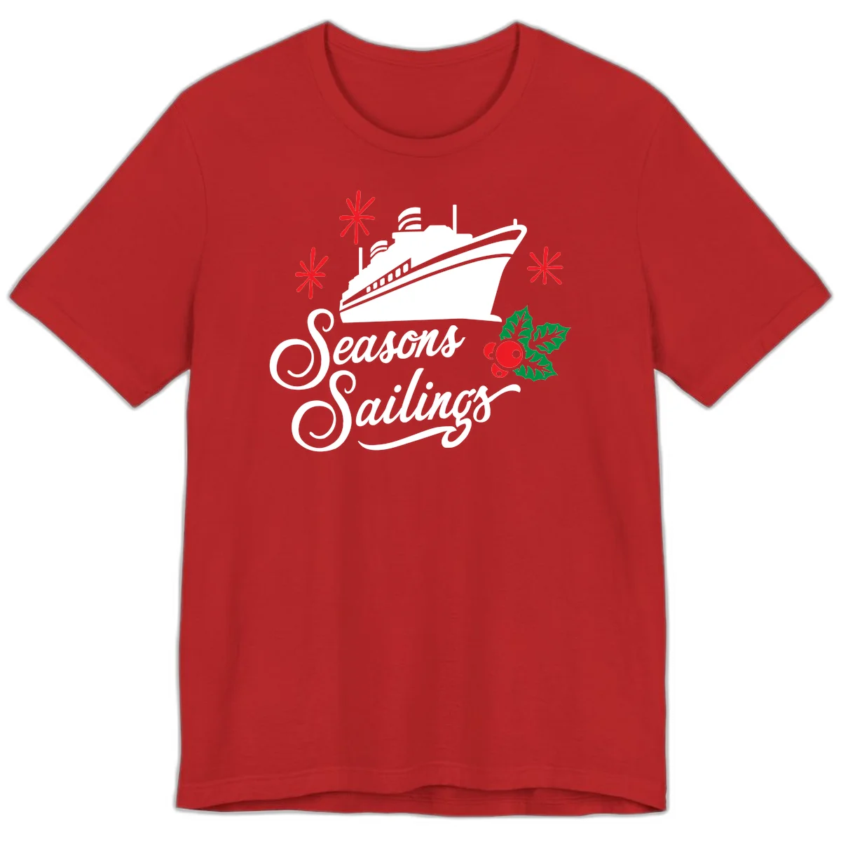 Seasons Sailings Cruise Holiday Premium T-Shirt in Red