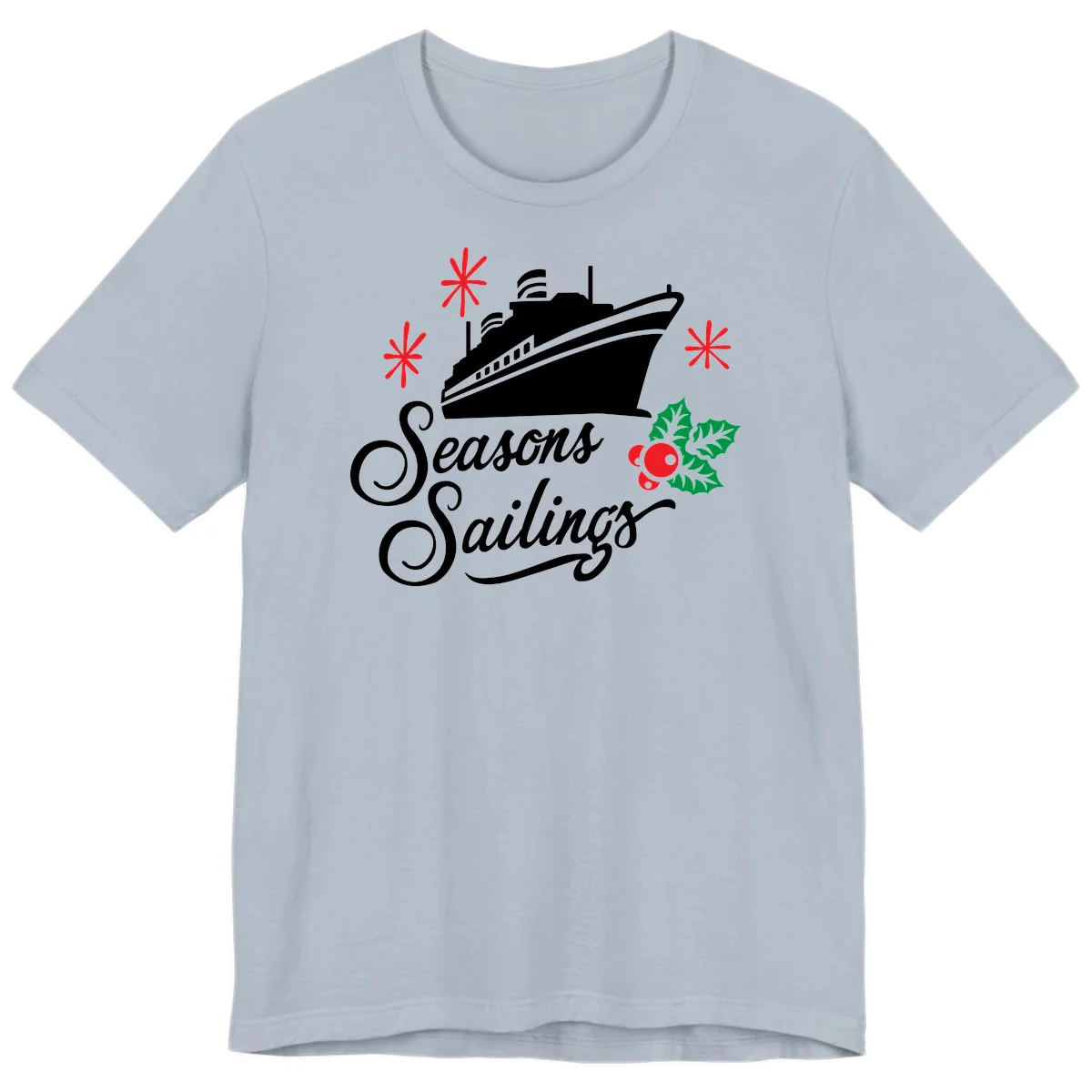 Seasons Sailings Cruise Holiday Premium T-Shirt in Light Blue