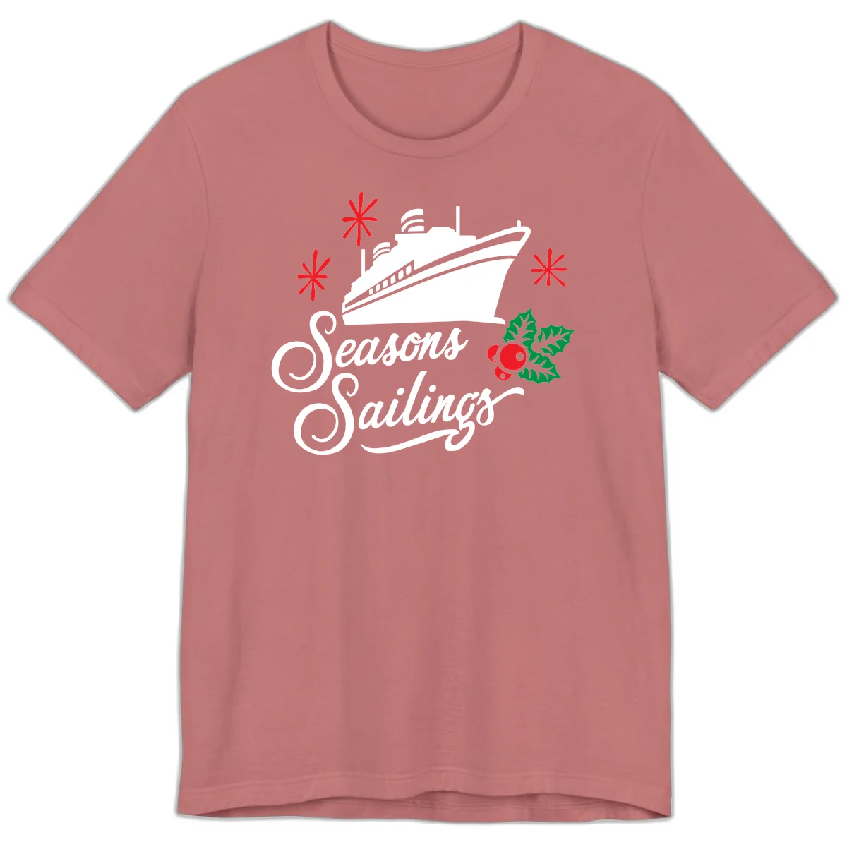 Seasons Sailings Cruise Holiday Premium T-Shirt in Mauve