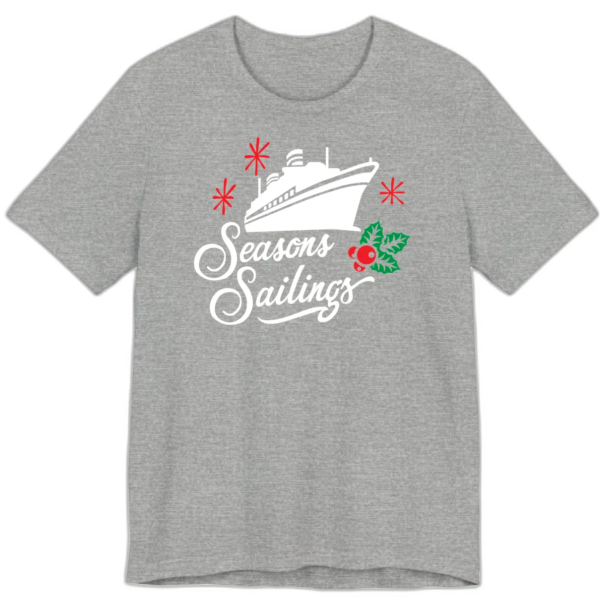 Seasons Sailings Cruise Holiday Premium T-Shirt in Athletic Heather