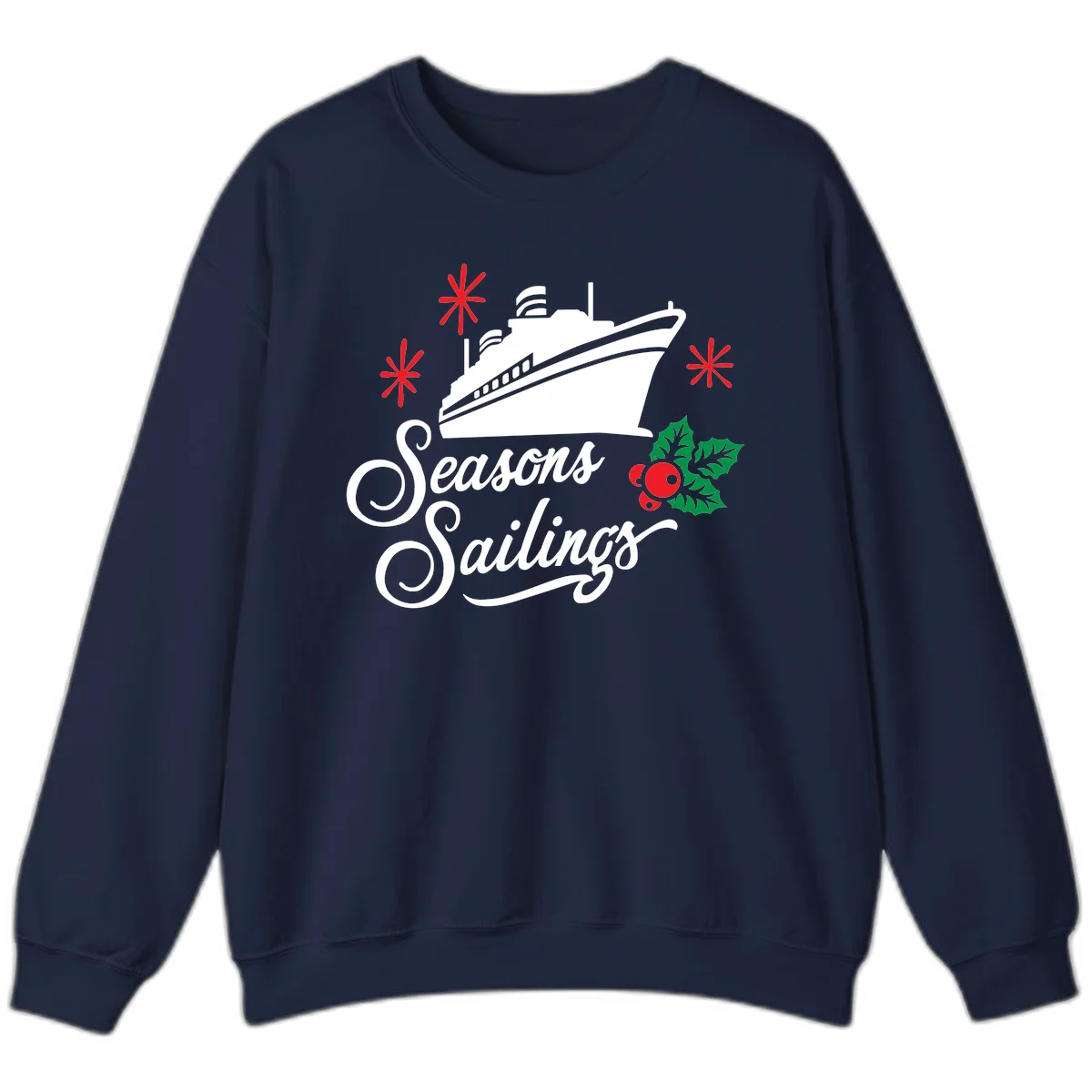 Seasons Sailings Cruise Holiday Sweatshirt in Navy