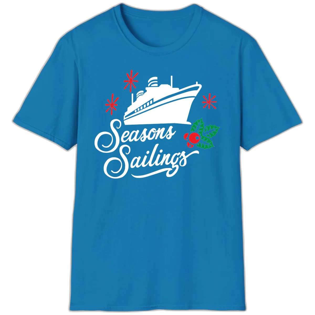 Seasons Sailings Cruise Holiday T-Shirt in Sapphire