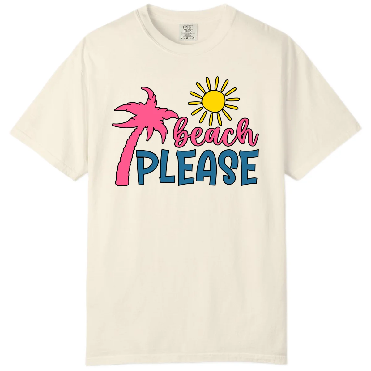 Beach Please Palm Tree Vacation Comfort Color in Ivory