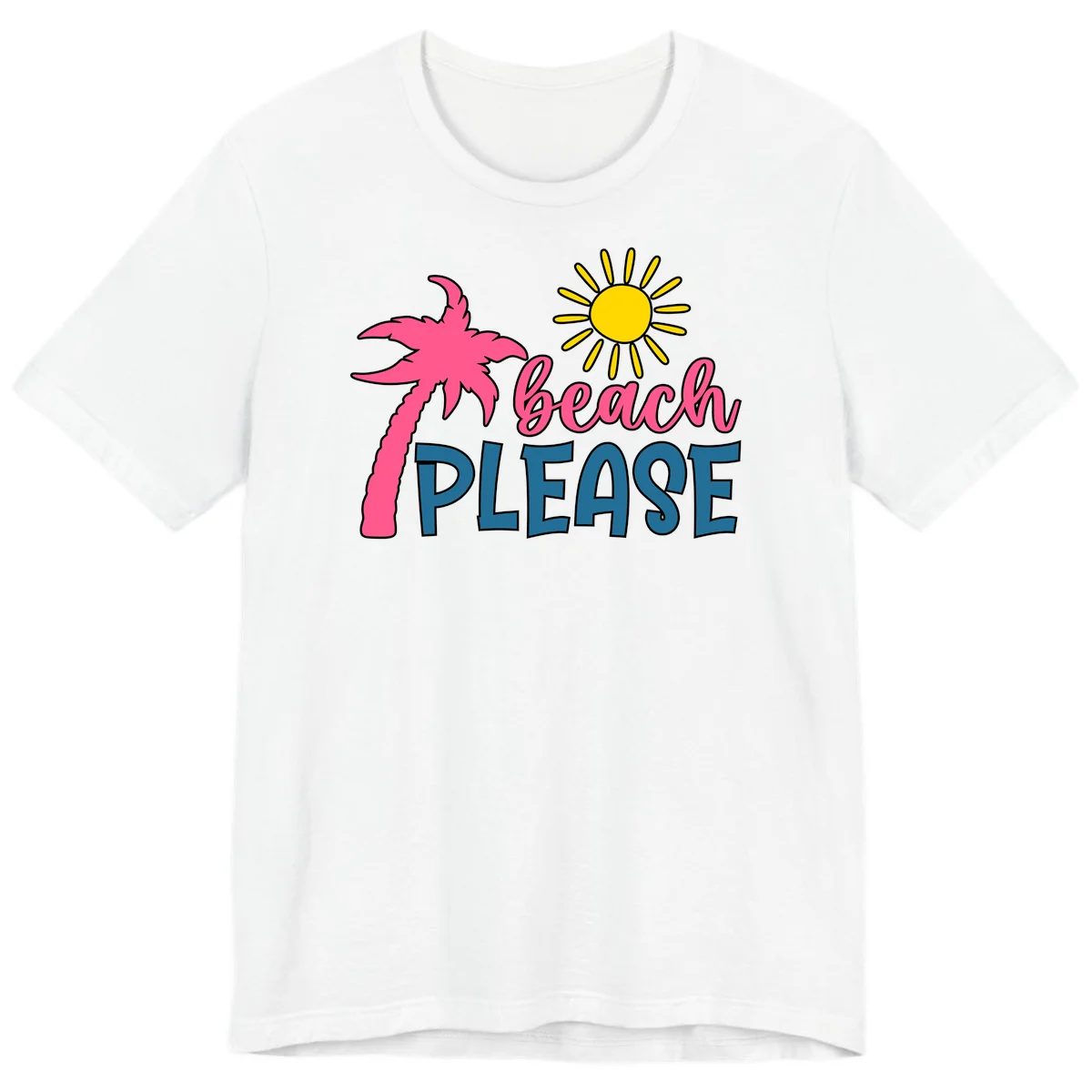 Beach Please Palm Tree Vacation Premium T-Shirt in White