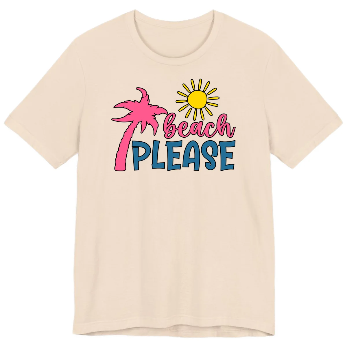 Beach Please Palm Tree Vacation Premium T-Shirt in Soft Cream