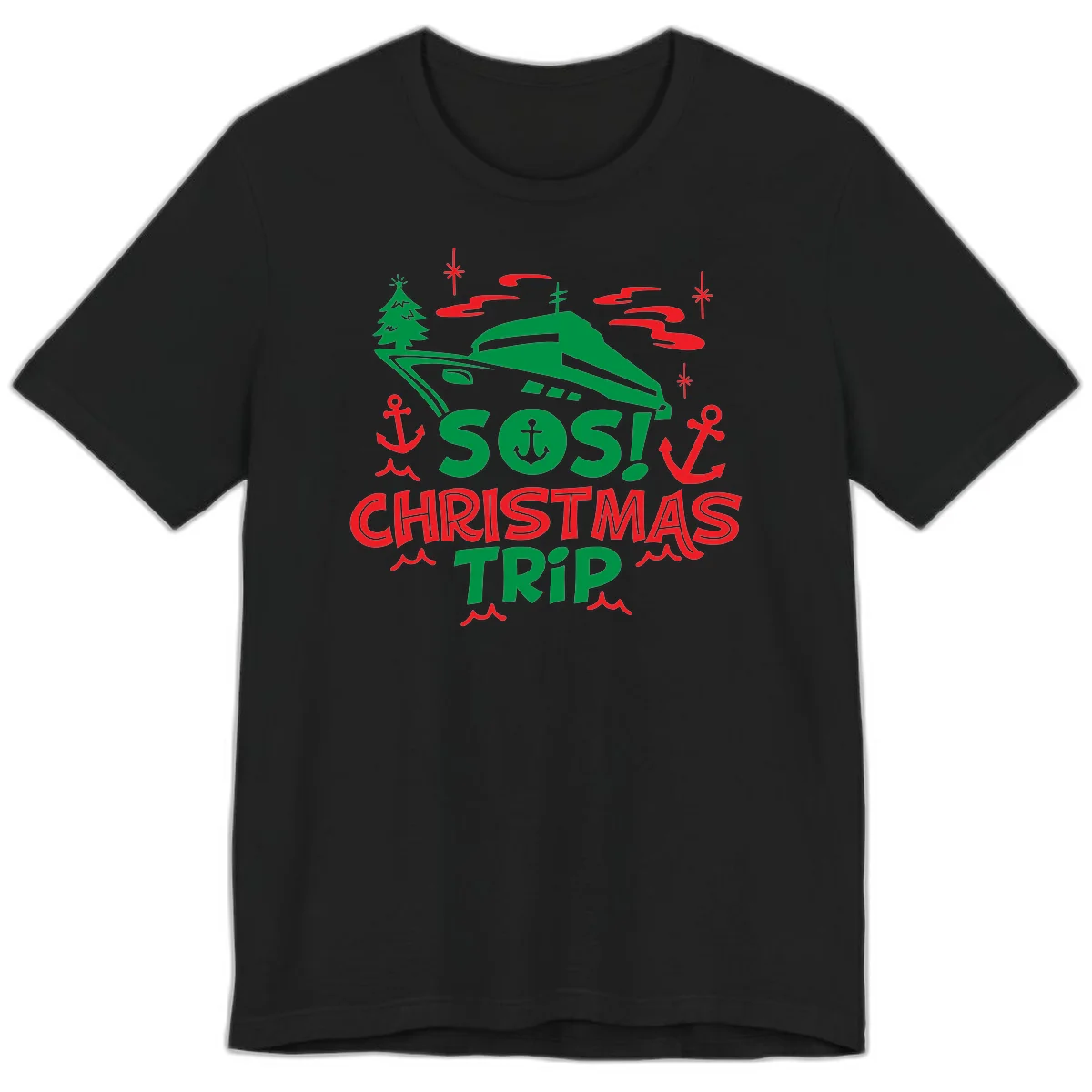 SOS Christmas Trip Premium T-Shirt in Black