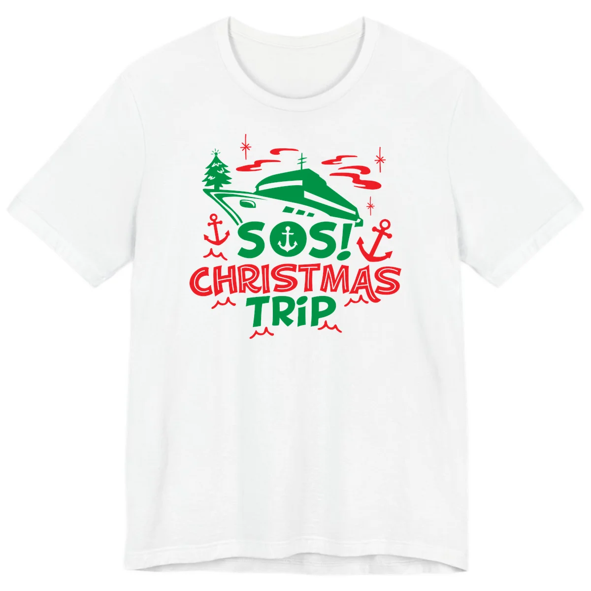 SOS Christmas Trip Premium T-Shirt in White
