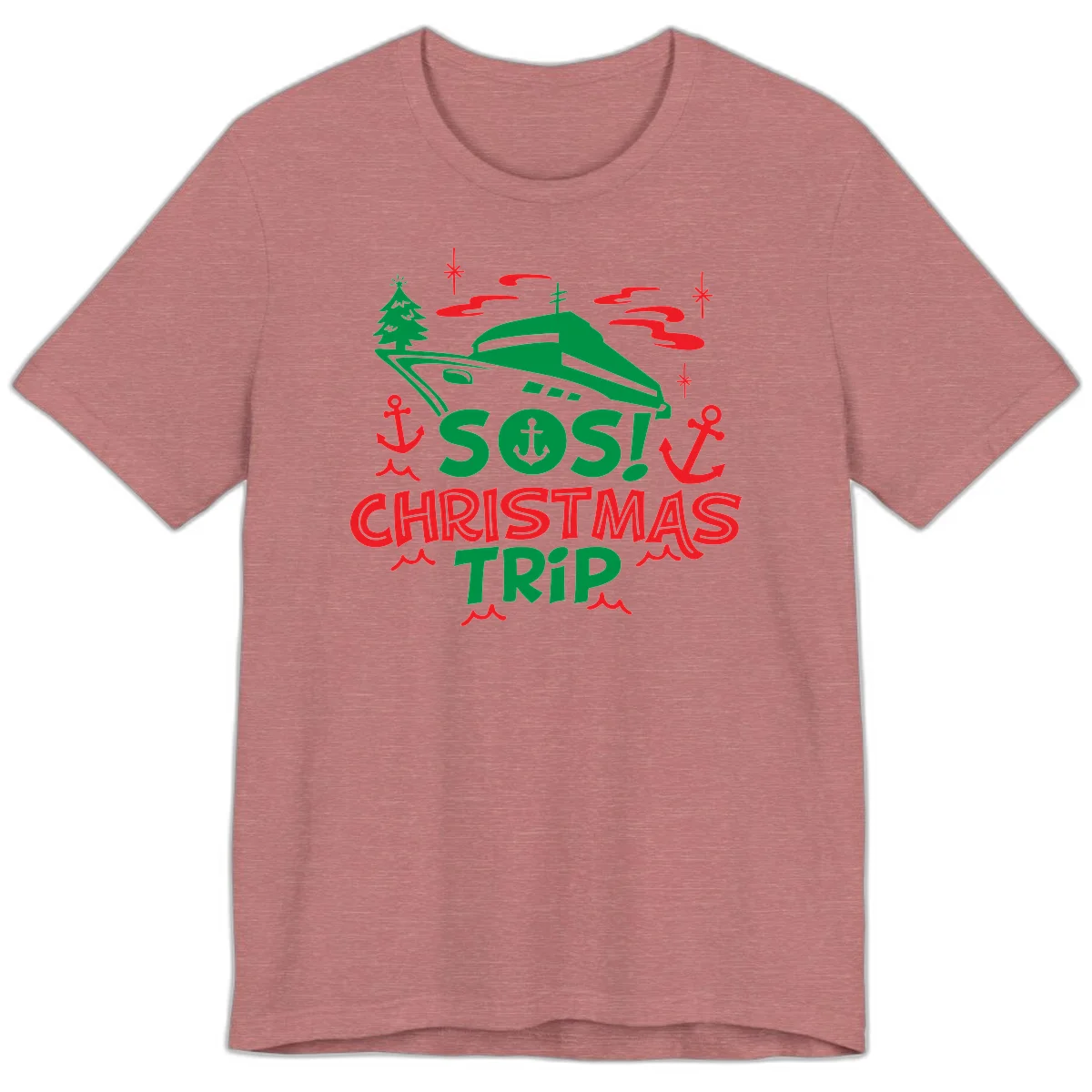 SOS Christmas Trip Premium T-Shirt in Heather Mauve