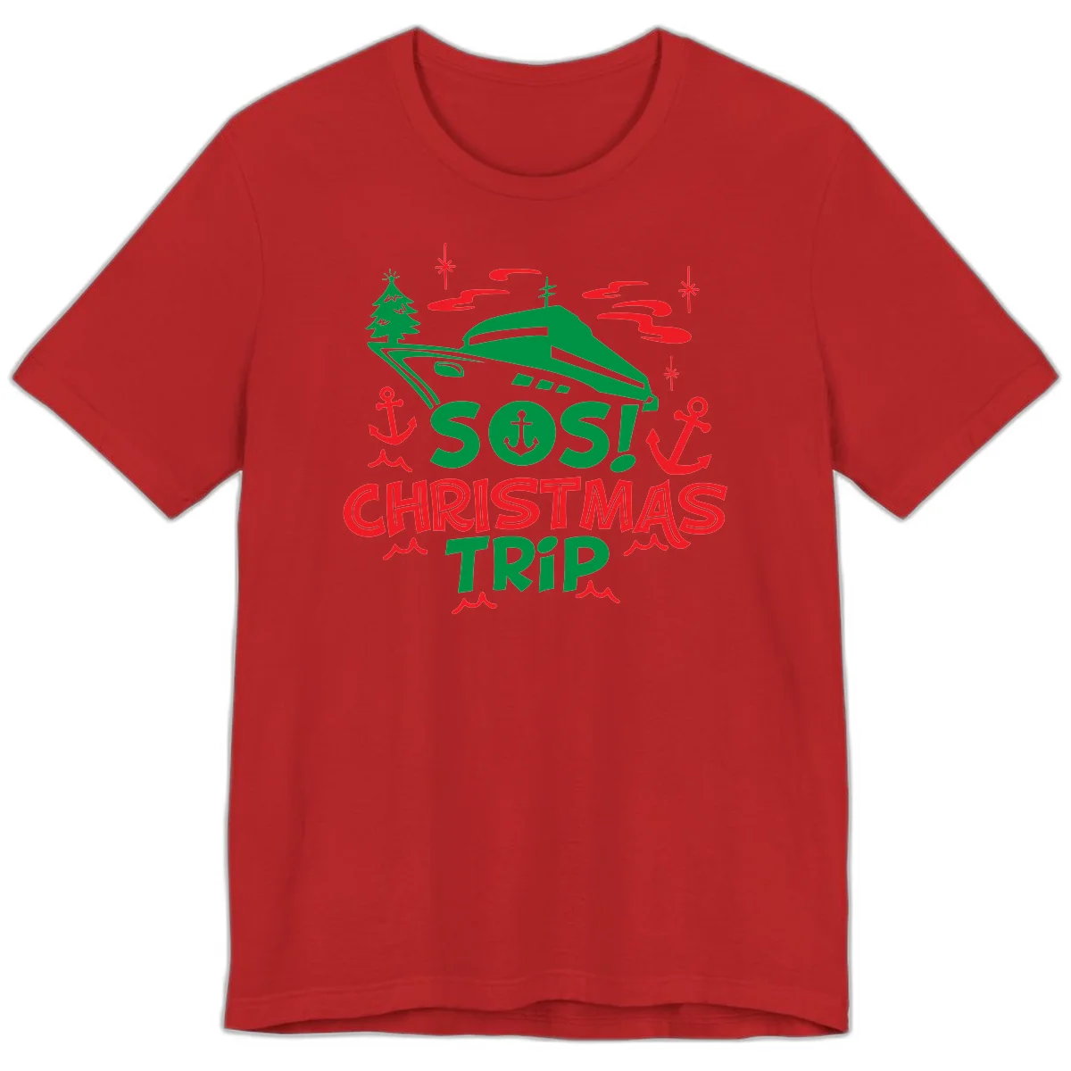 SOS Christmas Trip Premium T-Shirt in Red