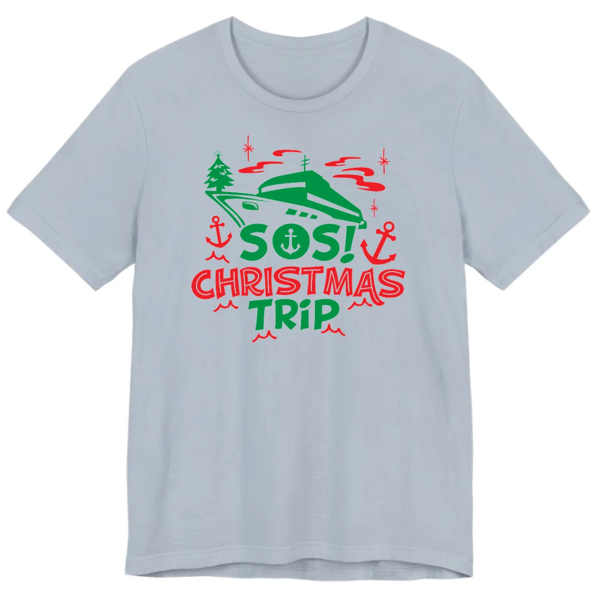 SOS Christmas Trip Premium T-Shirt in Light Blue