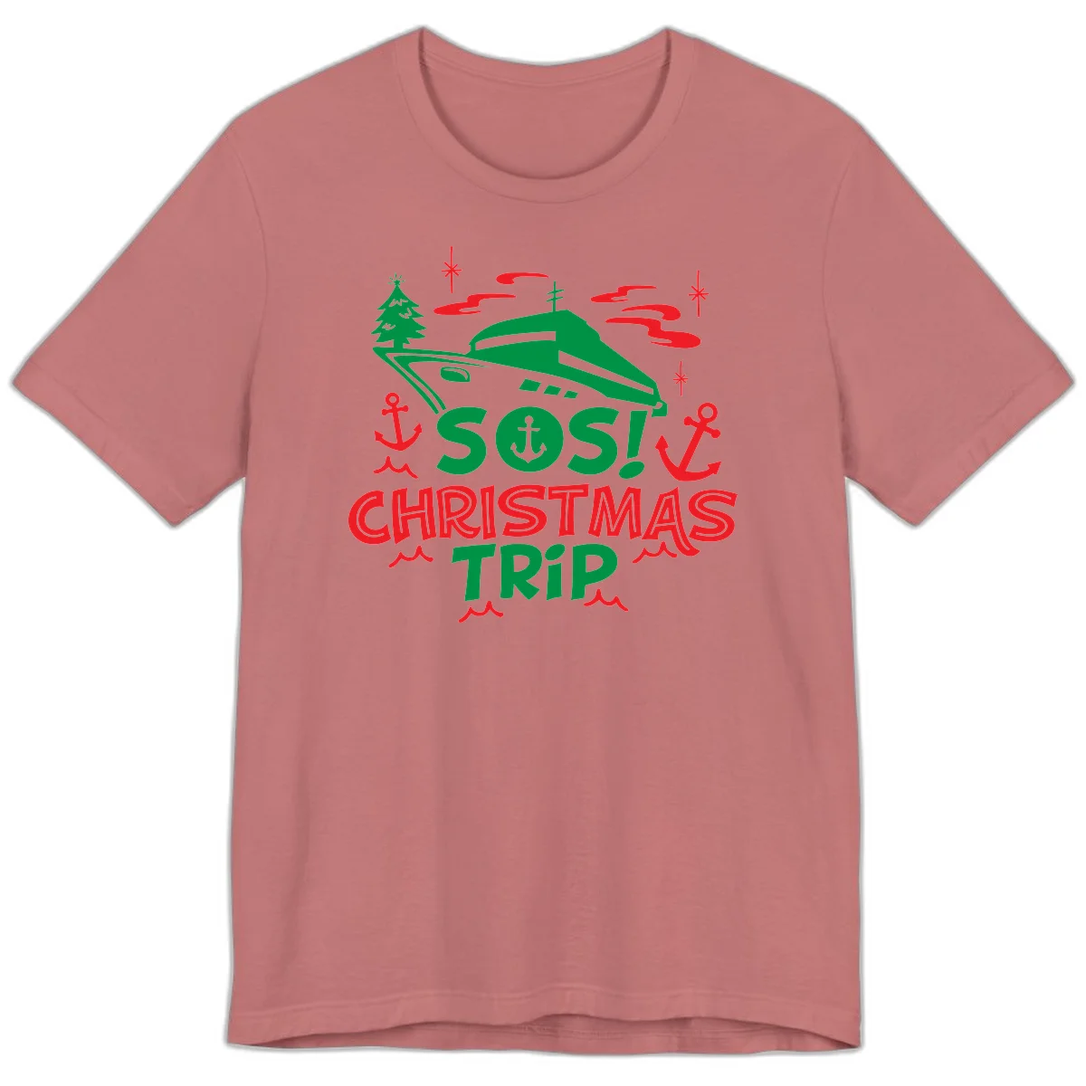 SOS Christmas Trip Premium T-Shirt in Mauve