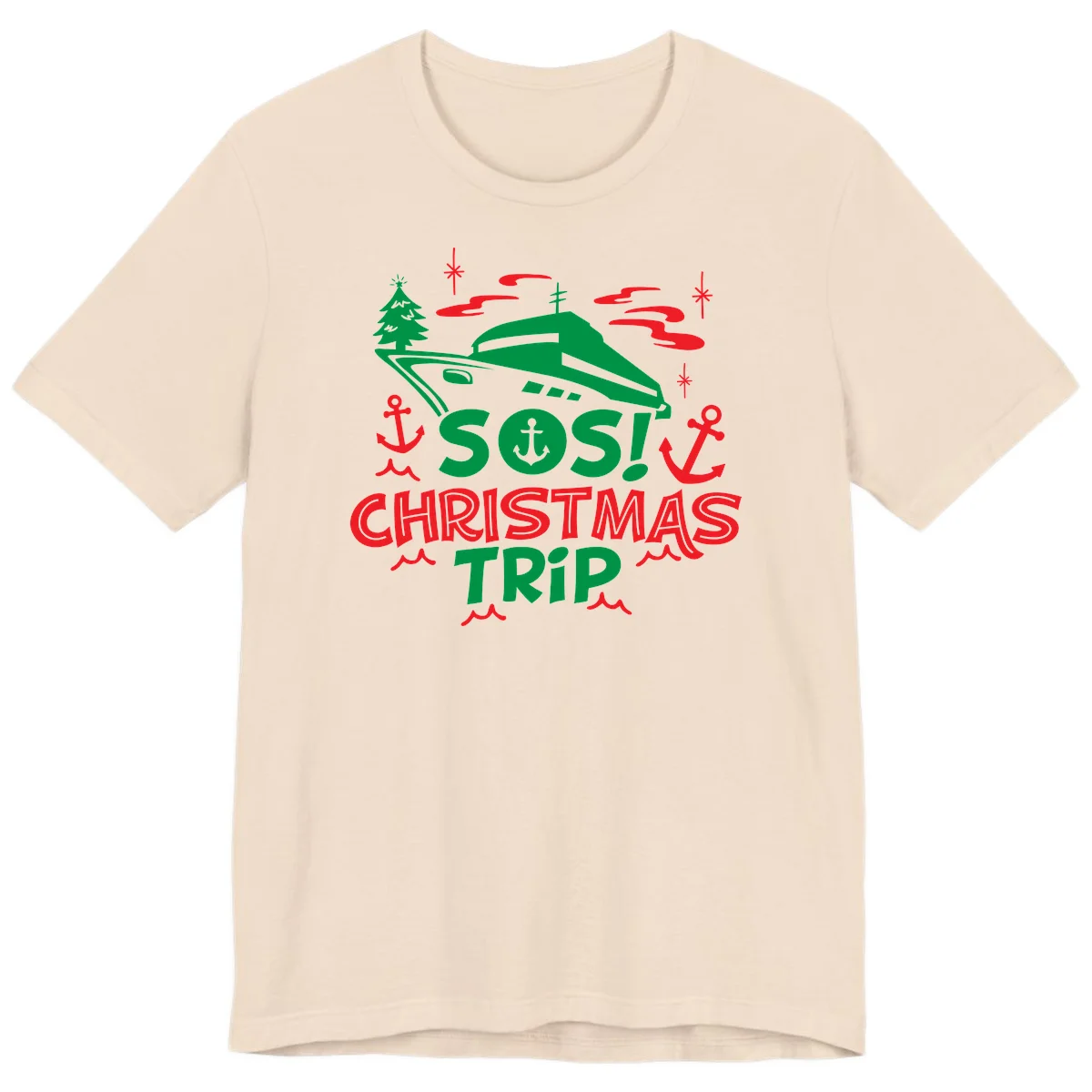 SOS Christmas Trip Premium T-Shirt in Soft Cream