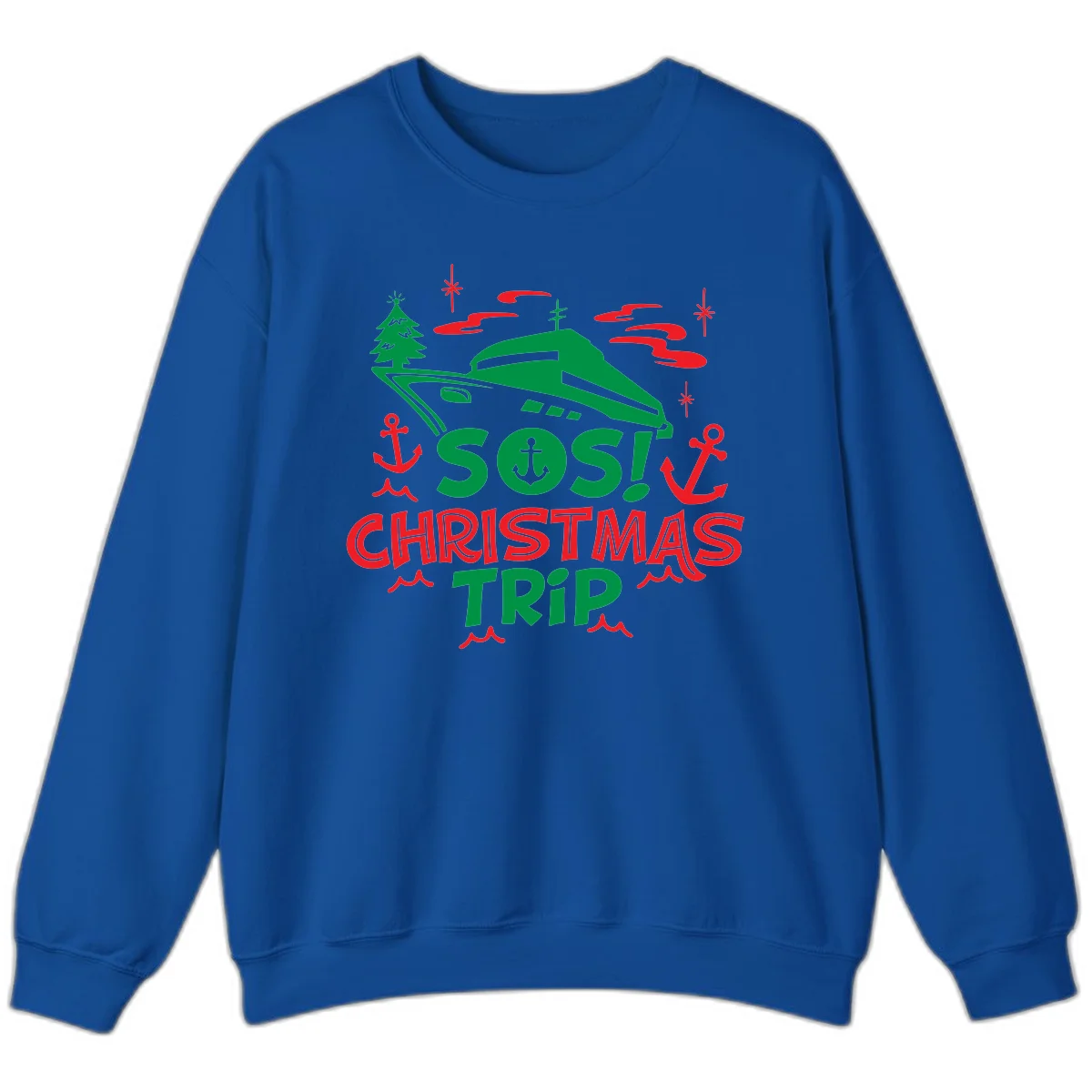 SOS Christmas Trip Sweatshirt in Royal