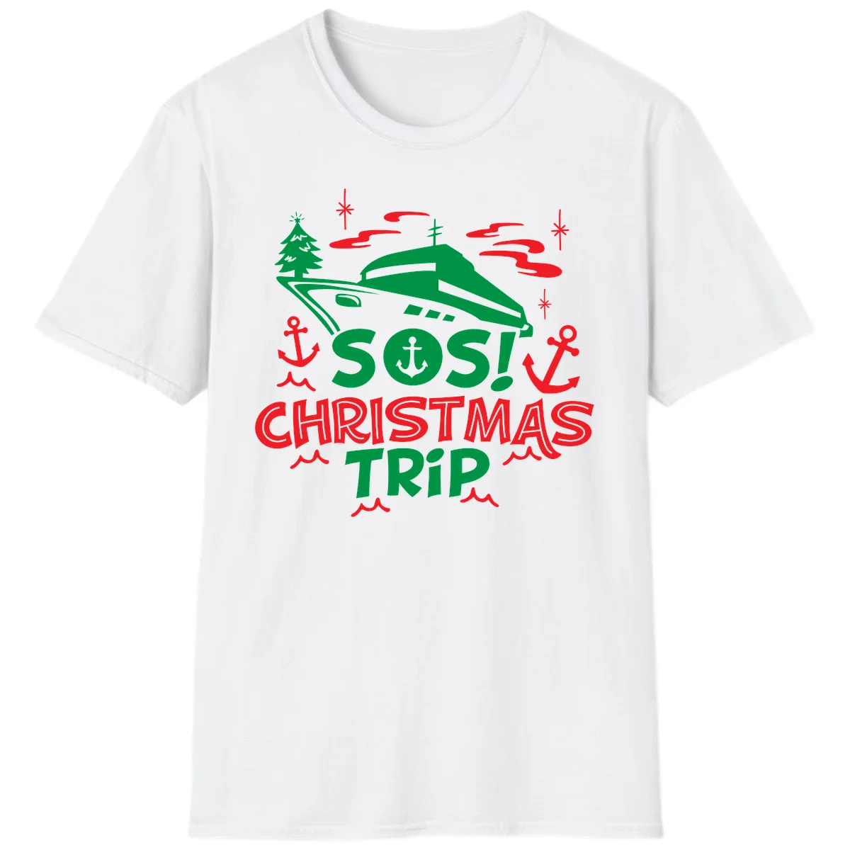 SOS Christmas Trip T-Shirt in White