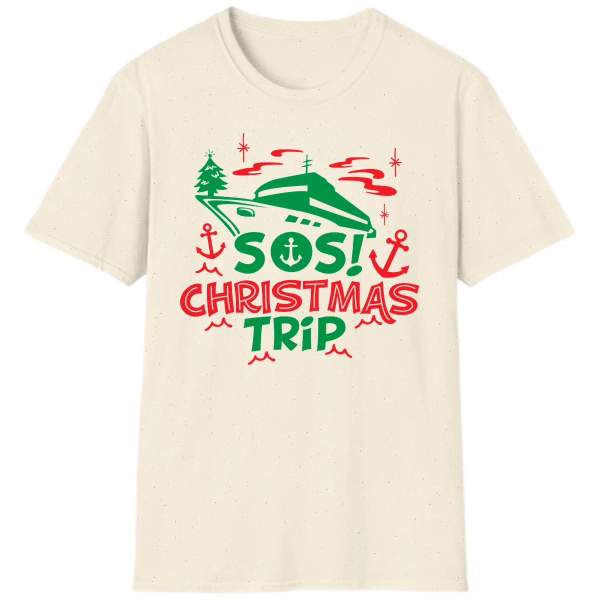 SOS Christmas Trip T-Shirt in Natural