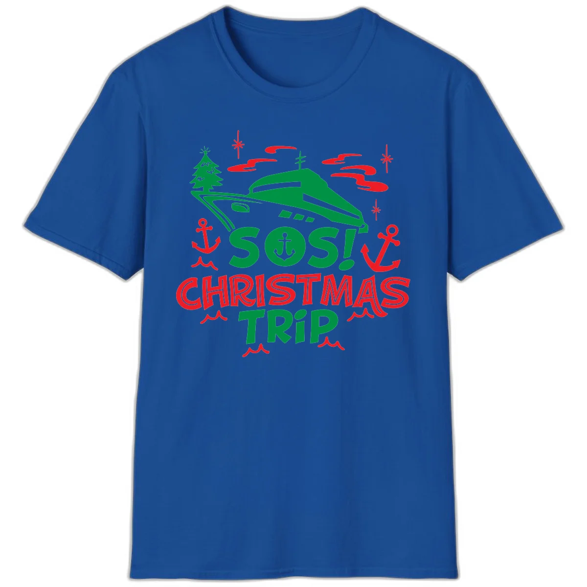 SOS Christmas Trip T-Shirt in Royal