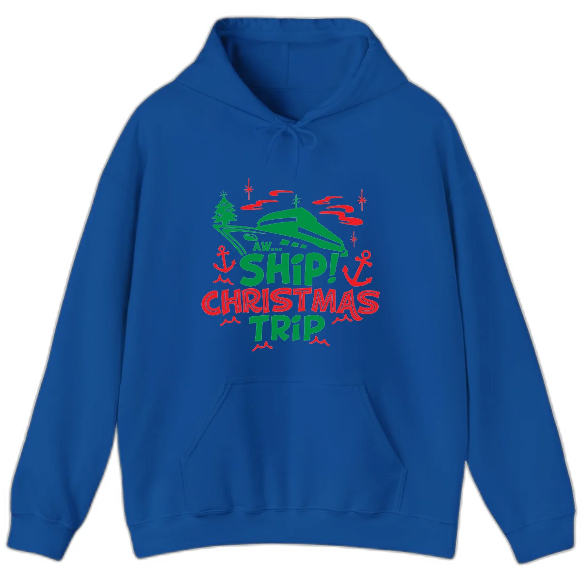 Aww Ship Christmas Trip Hoodie in Royal