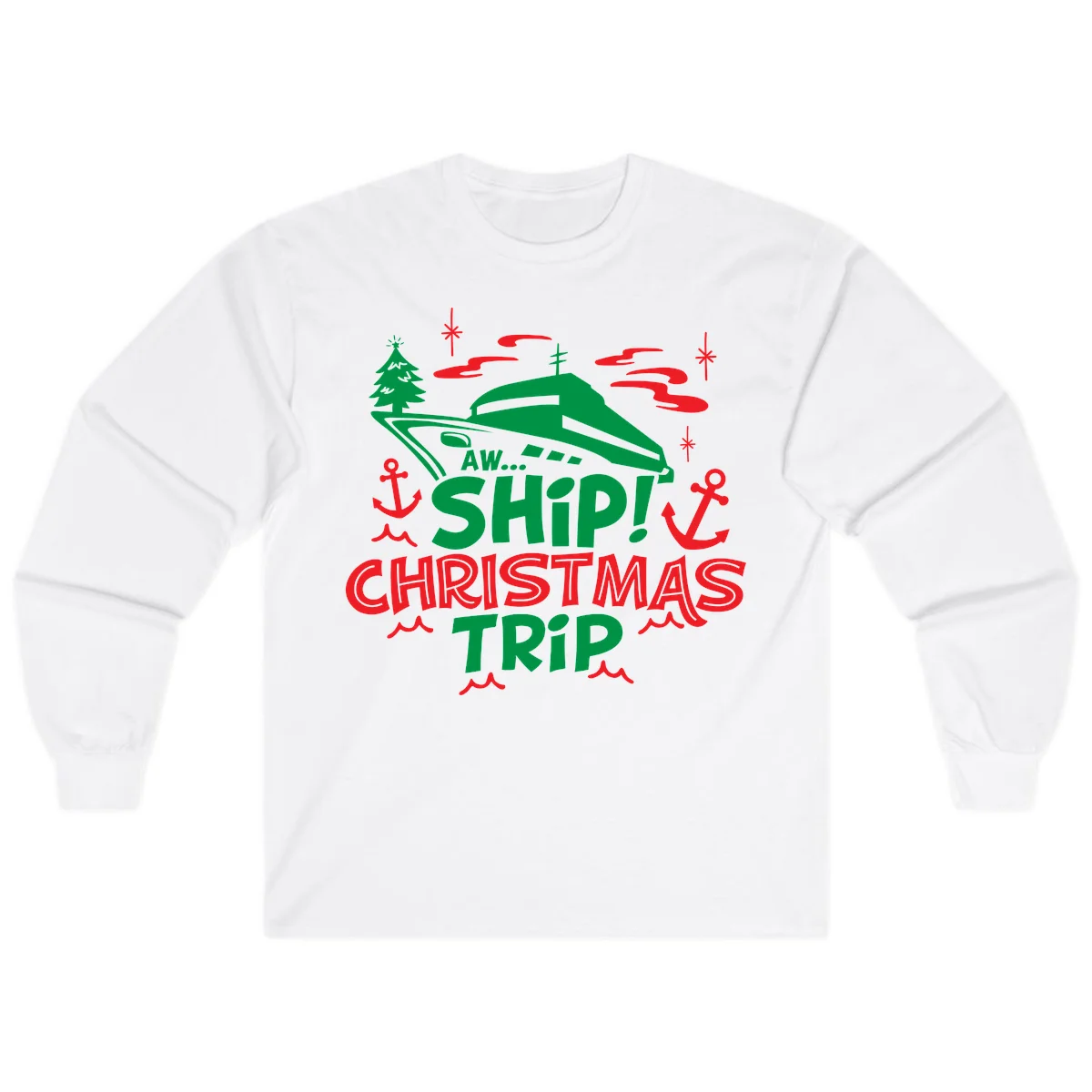 Aww Ship Christmas Trip Long Sleeve in White