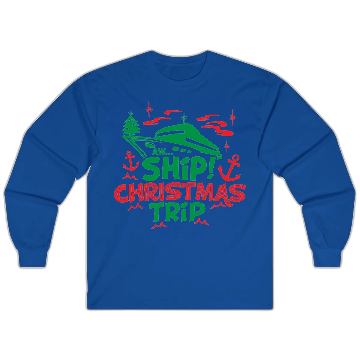 Aww Ship Christmas Trip Long Sleeve in Royal