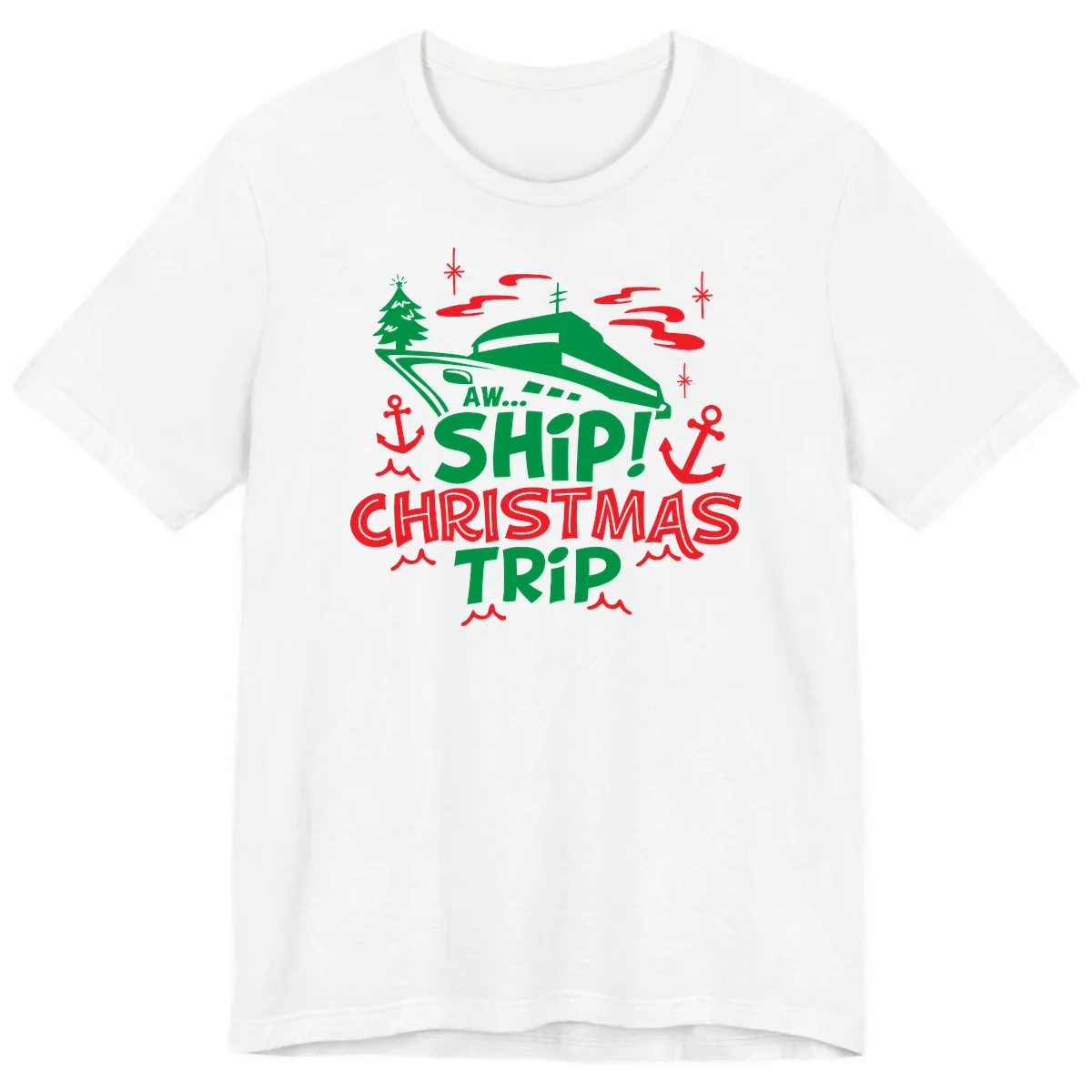 Aww Ship Christmas Trip Premium T-Shirt in White