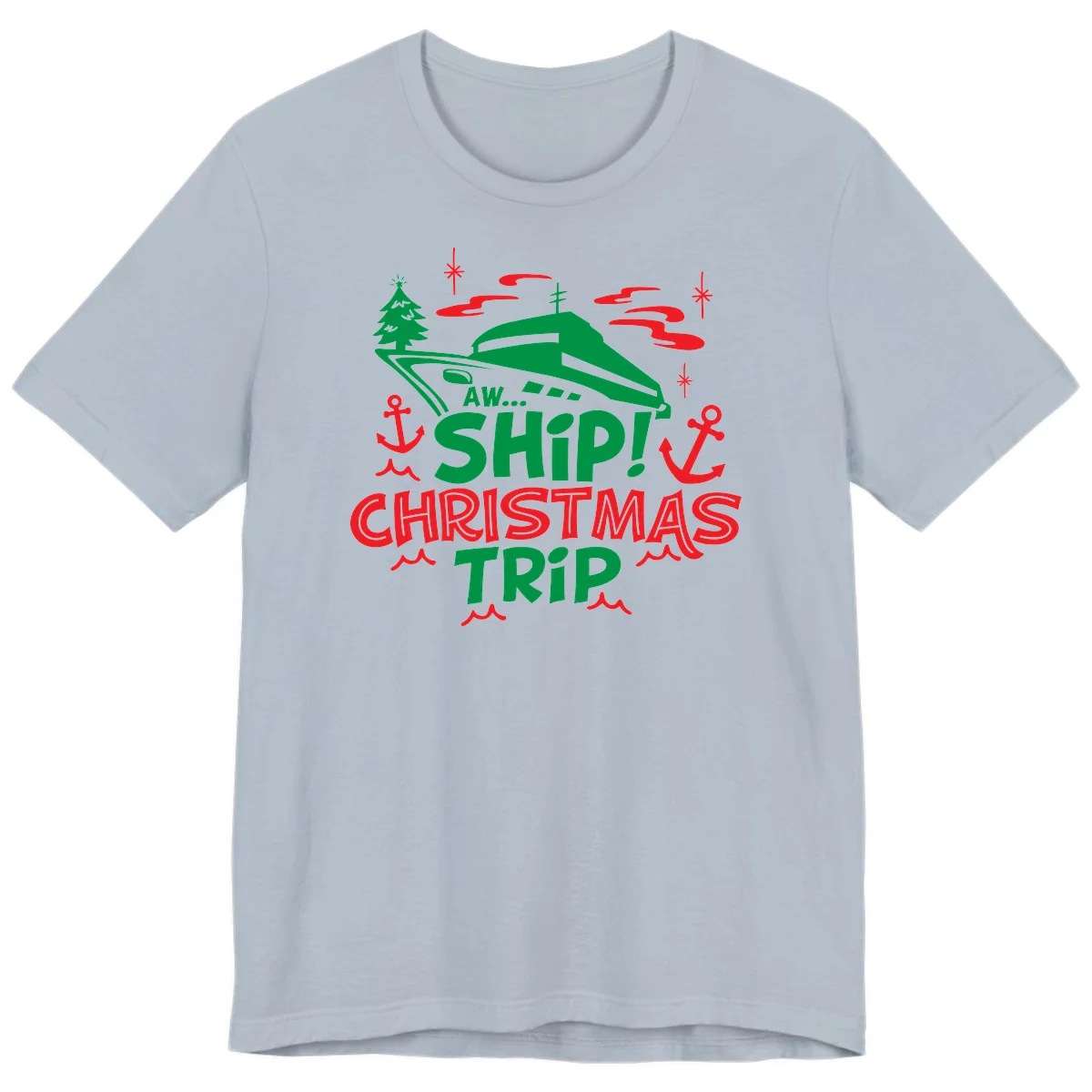 Aww Ship Christmas Trip Premium T-Shirt in Light Blue