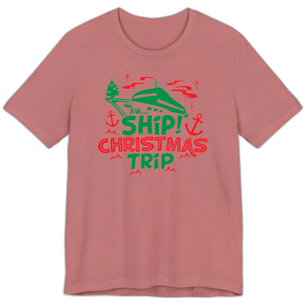 Aww Ship Christmas Trip Premium T-Shirt in Mauve