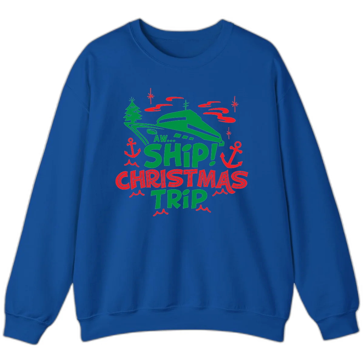 Aww Ship Christmas Trip Sweatshirt in Royal