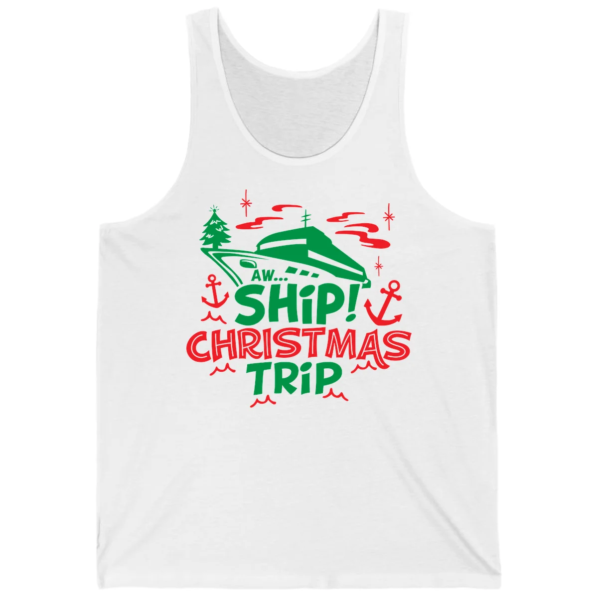 Aww Ship Christmas Trip Tank in White