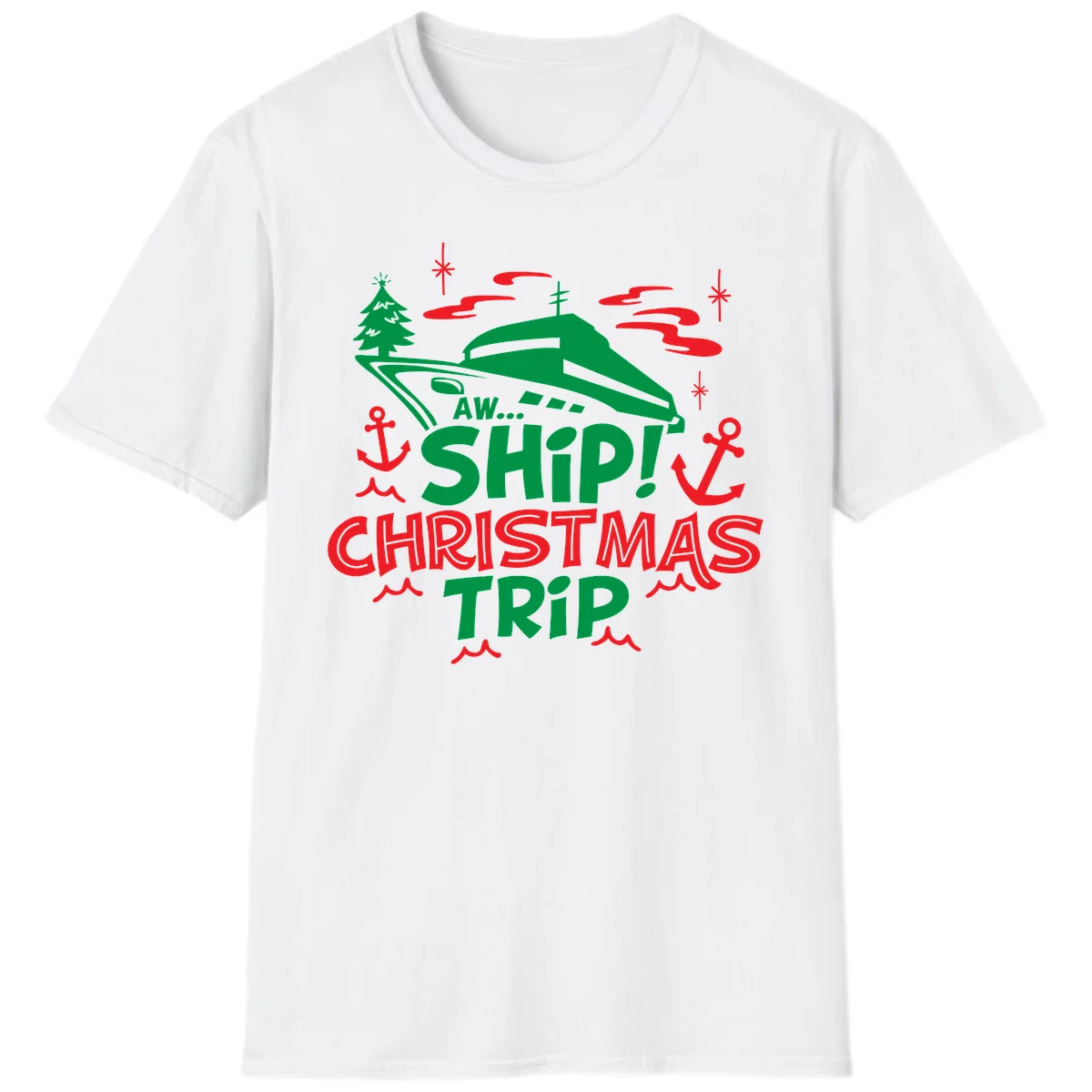 Aww Ship Christmas Trip T-Shirt in White