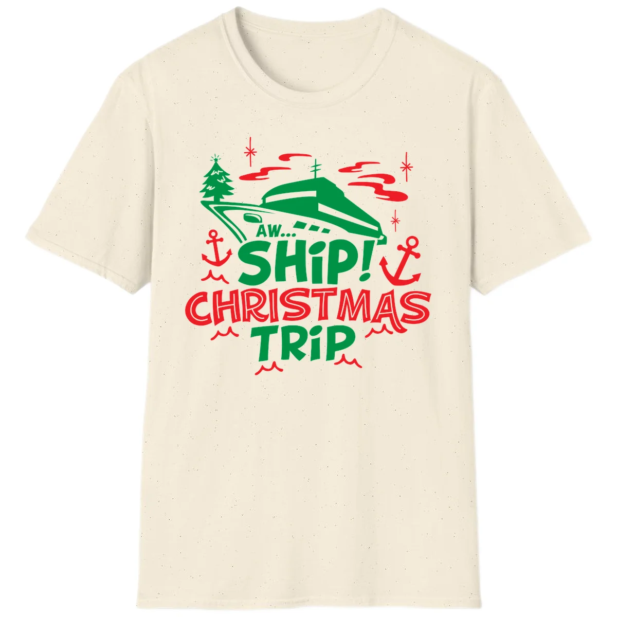 Aww Ship Christmas Trip T-Shirt in Natural