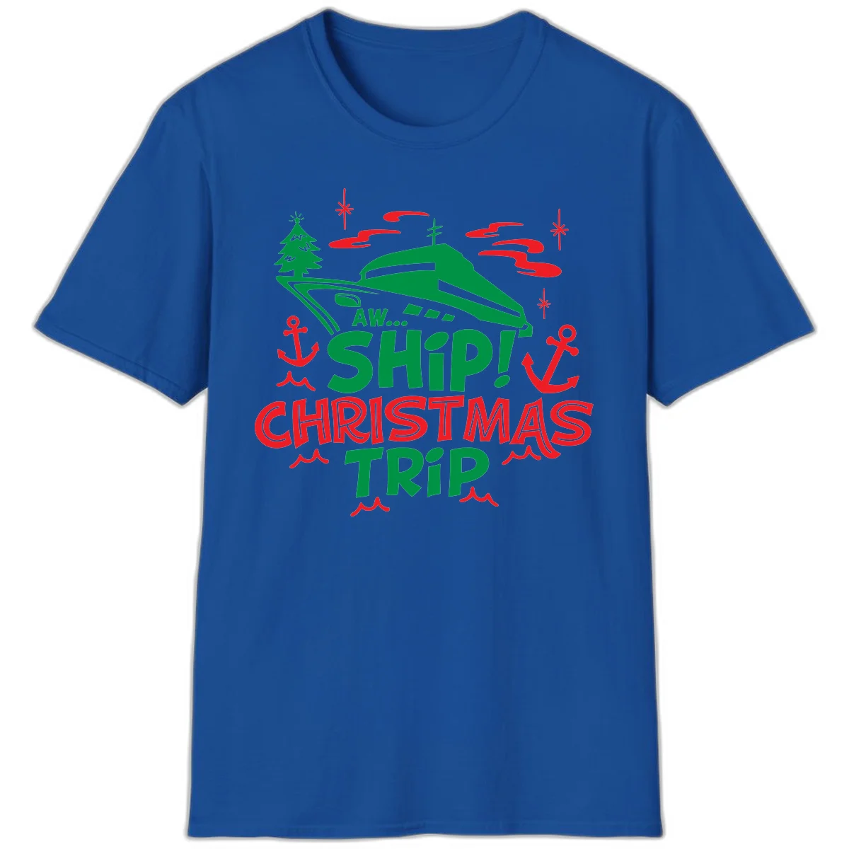 Aww Ship Christmas Trip T-Shirt in Royal