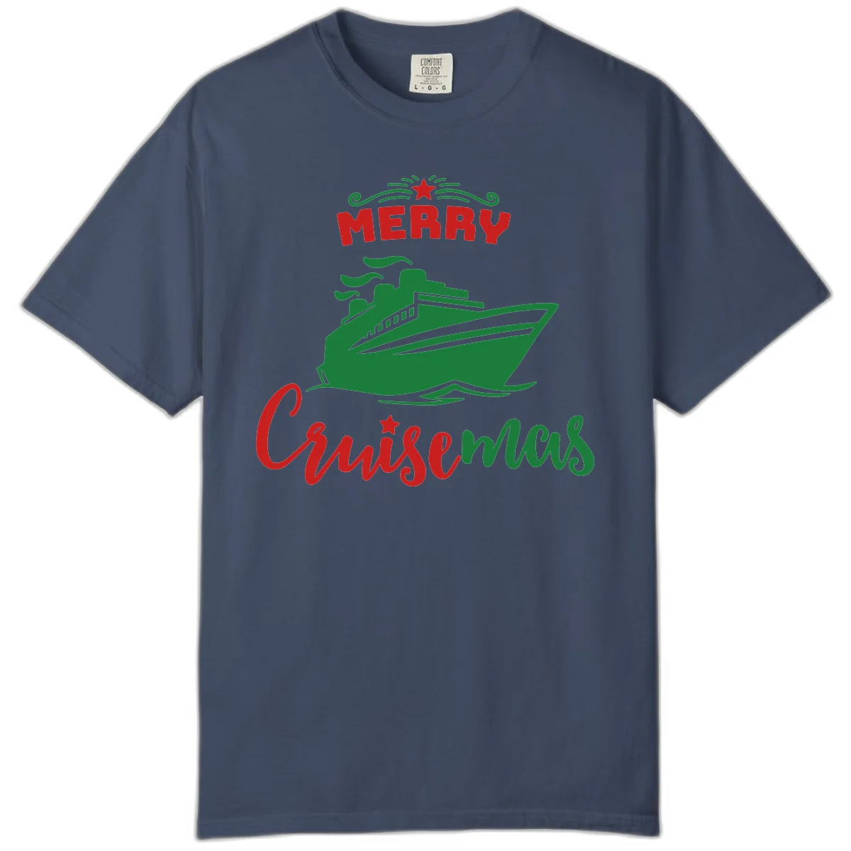 Merry Cruise-mas Ship Comfort Color Tee in Midnight